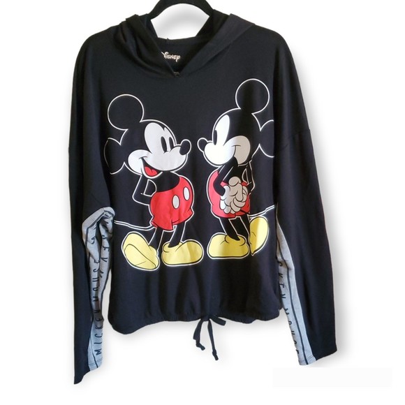 DISNEY Mickey Mouse Black Lightweight hooded Sweatshirt Size Junior XXXL(21) - Picture 1 of 7